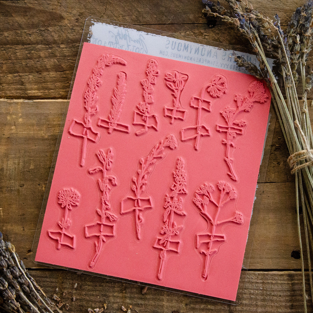 Tim Holtz Forgotten Garden Cling Mount Stamp Set by Stampers Anonymous