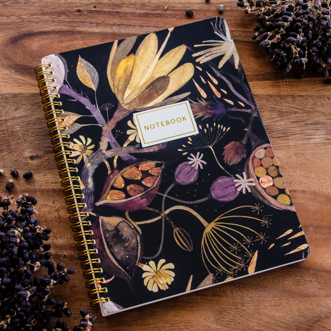 Night Flowers Spiral Notebook