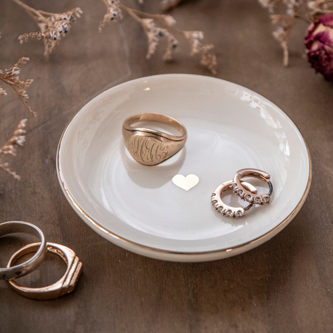 Gold Heart Trinkets Dish