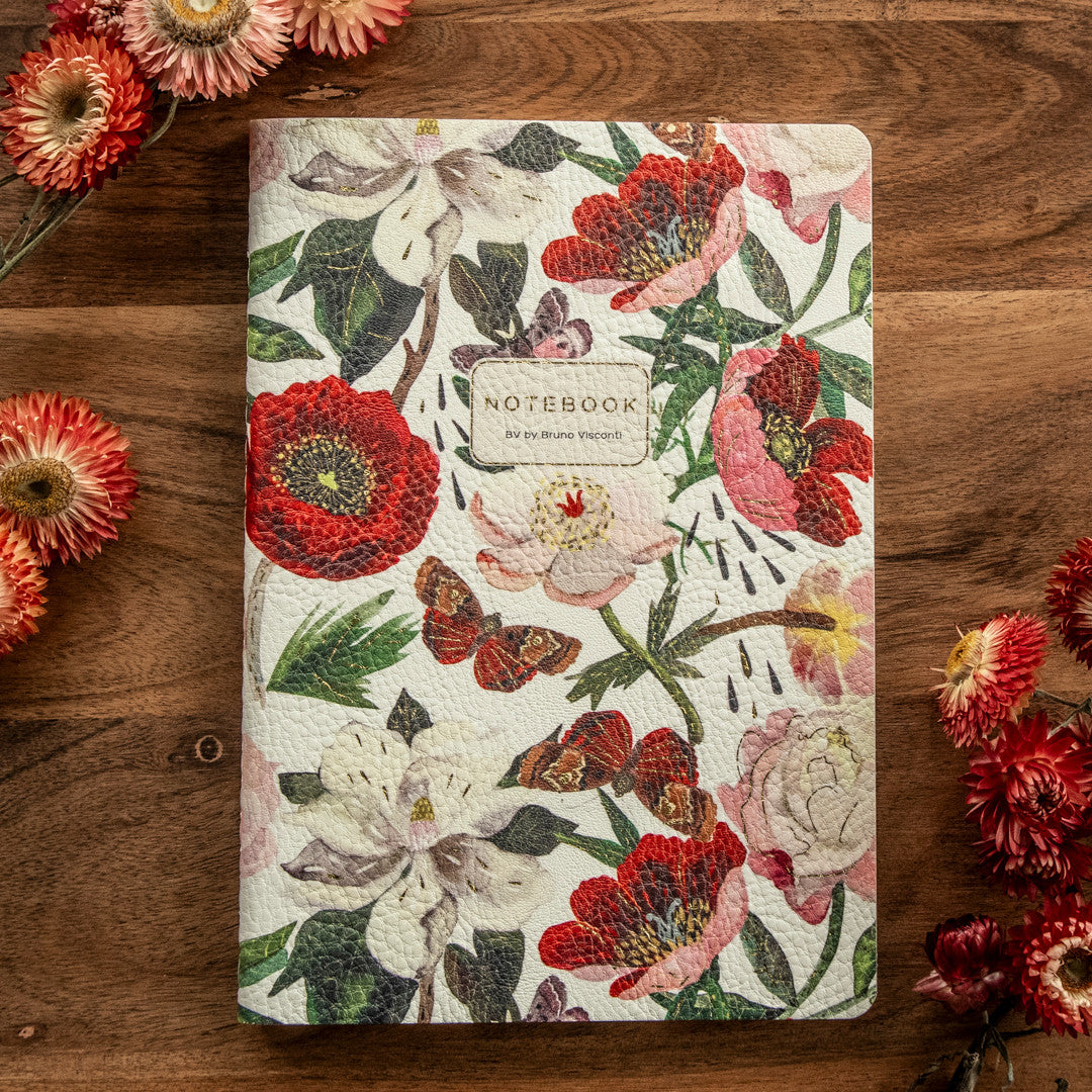 Bruno Visconti Peonies Vegan Leather Notebook