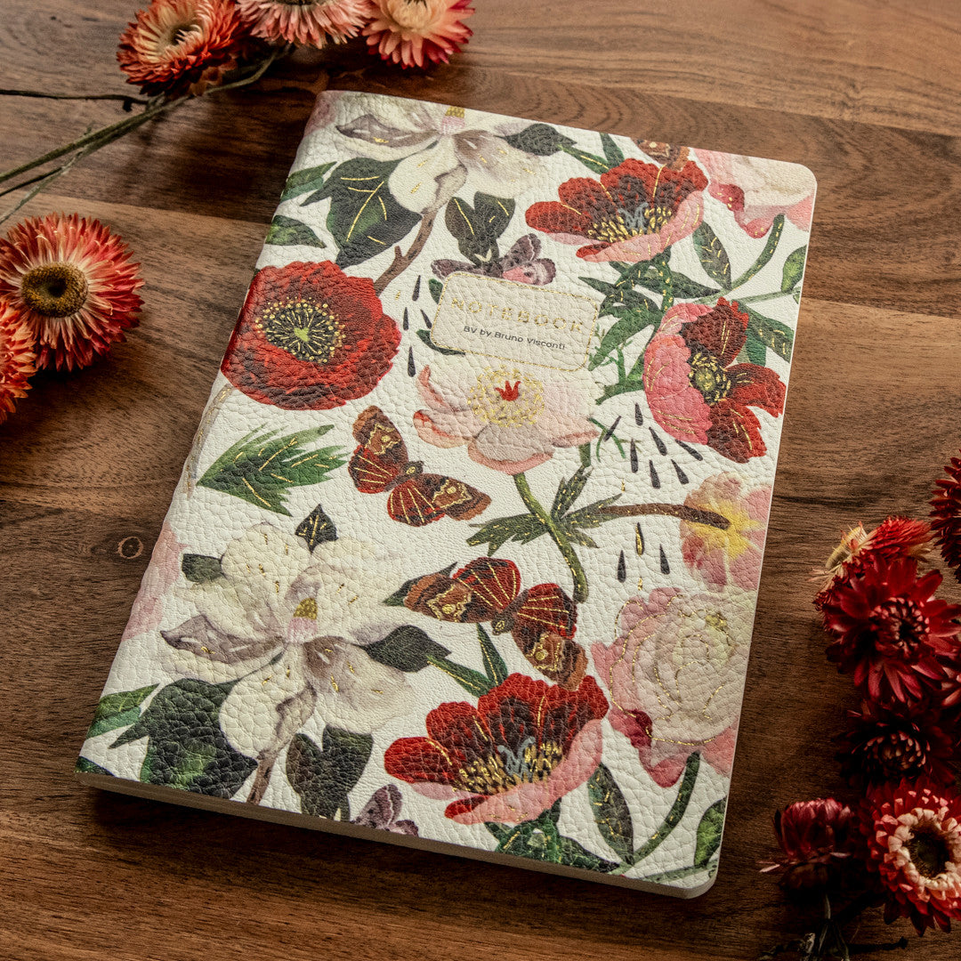 Bruno Visconti Peonies Vegan Leather Notebook