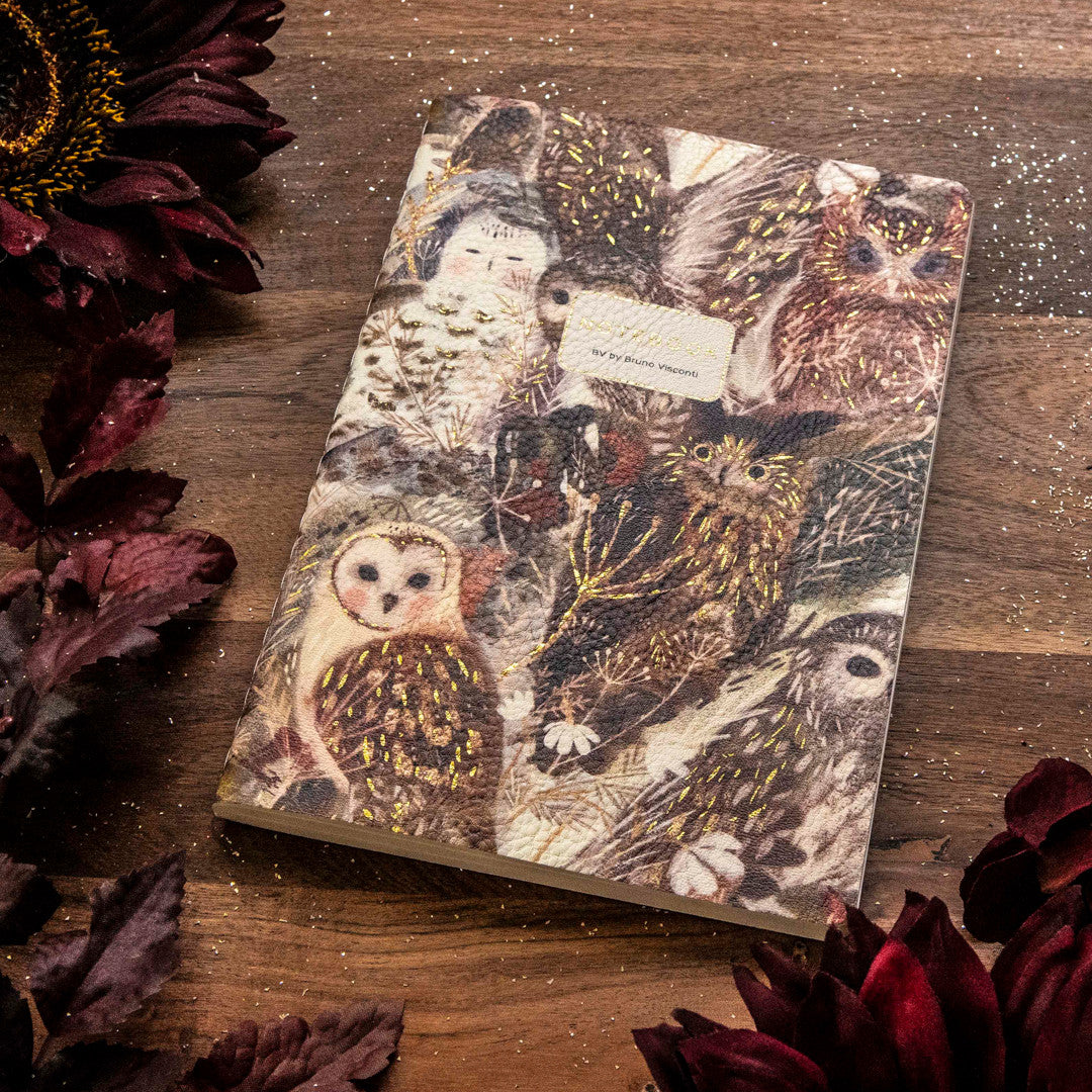 Bruno Visconti Owls Vegan Leather Notebook