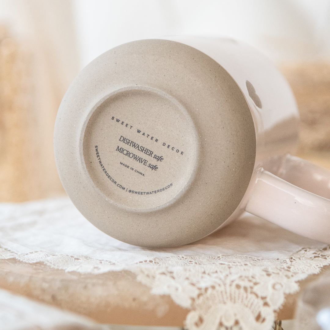 Heart Pink Stoneware Coffee Mug