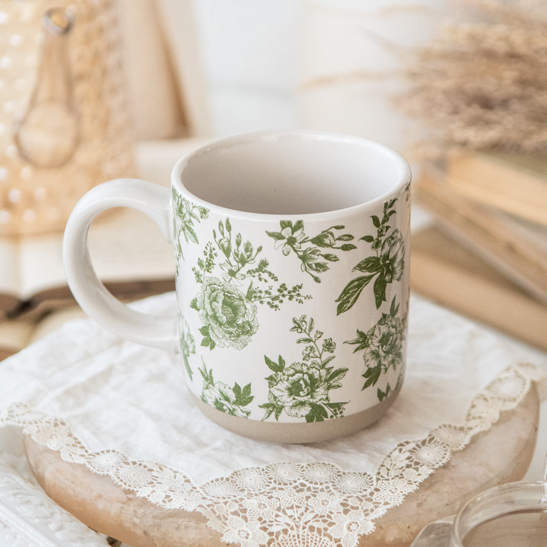 Green Delft Stoneware Mug