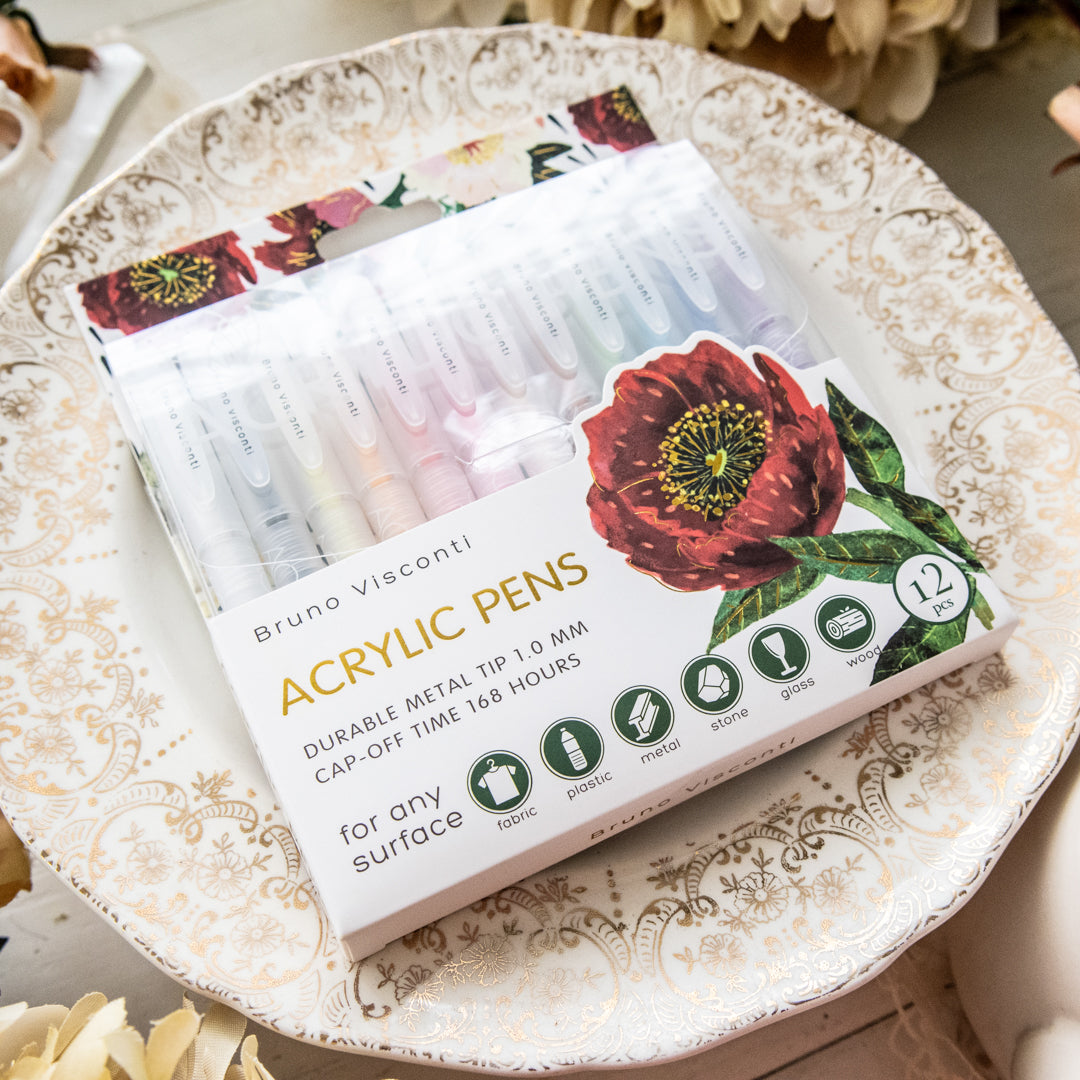 Bruno Visconti Acrylic Pens 12 Colors - Bloom