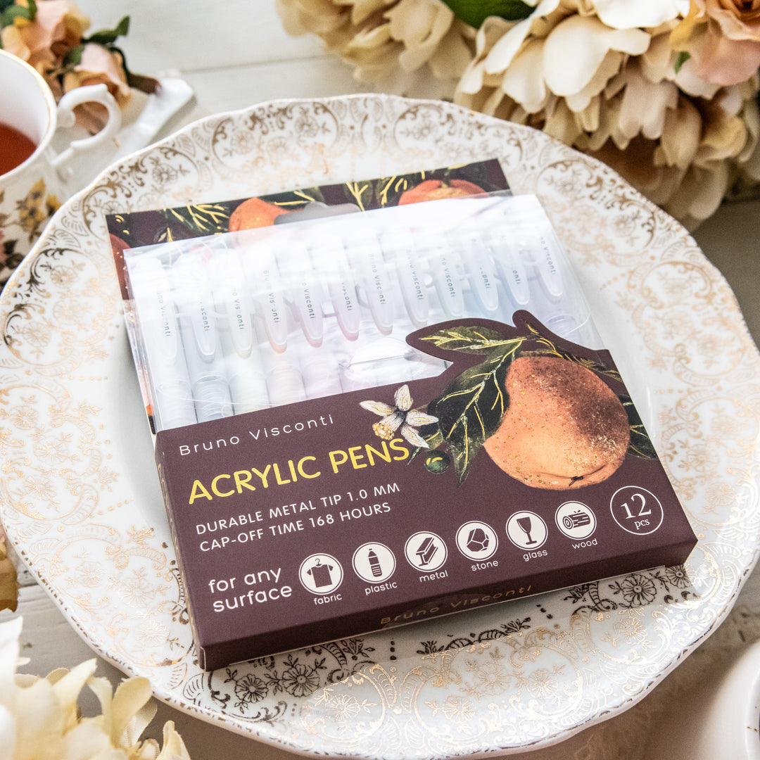 Bruno Visconti Acrylic Pens 12 Colors - Citrus