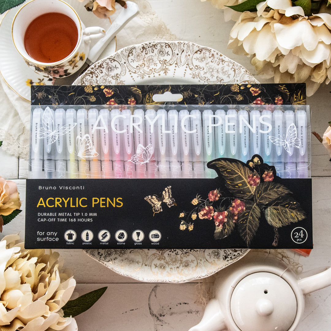 Bruno Visconti Acrylic Pens 24 Colors - Lush