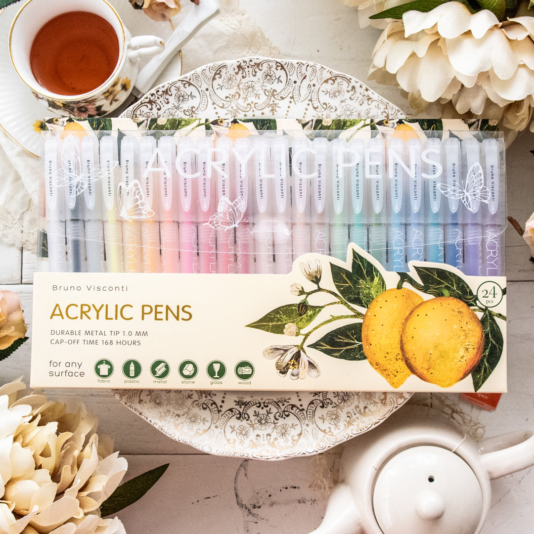 Bruno Visconti Acrylic Pens 24 Colors - Citrus