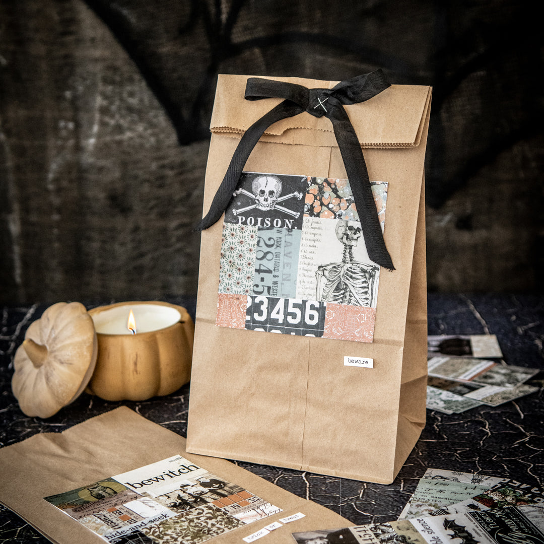 A Spooky Take on Patchwork Paper Bags