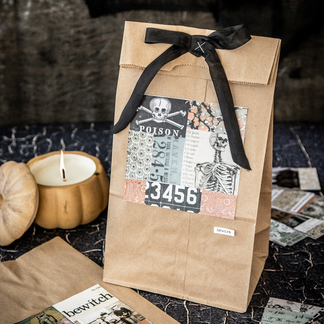 A Spooky Take on Patchwork Paper Bags