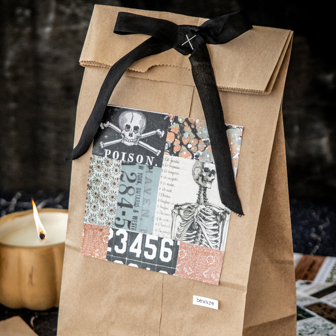 A Spooky Take on Patchwork Paper Bags