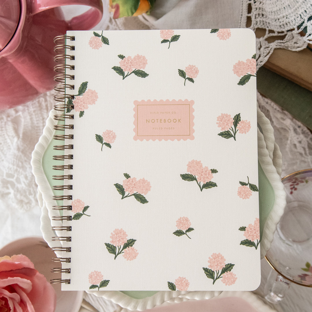 Pink Hydrangea Spiral Notebook