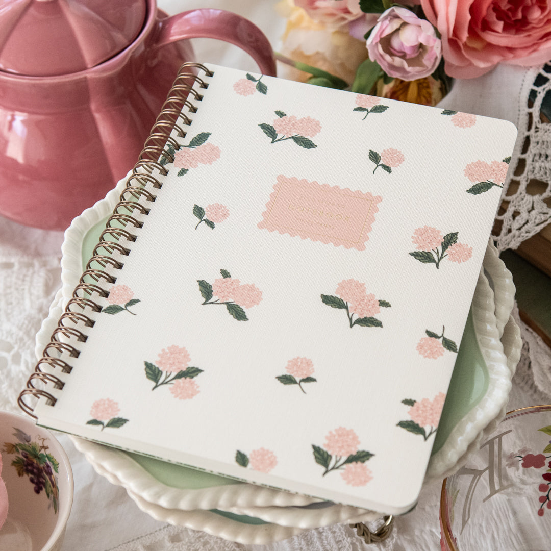 Pink Hydrangea Spiral Notebook