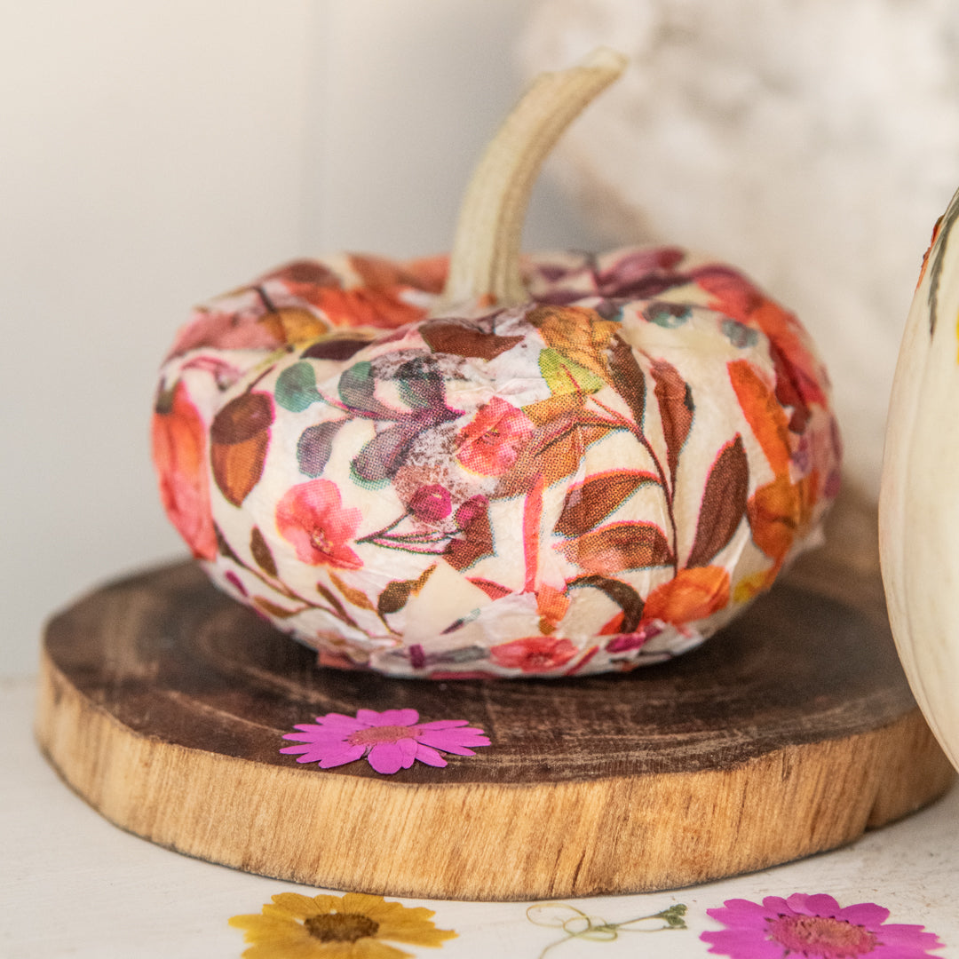 Decorative Floral & Paper Napkin Pumpkins