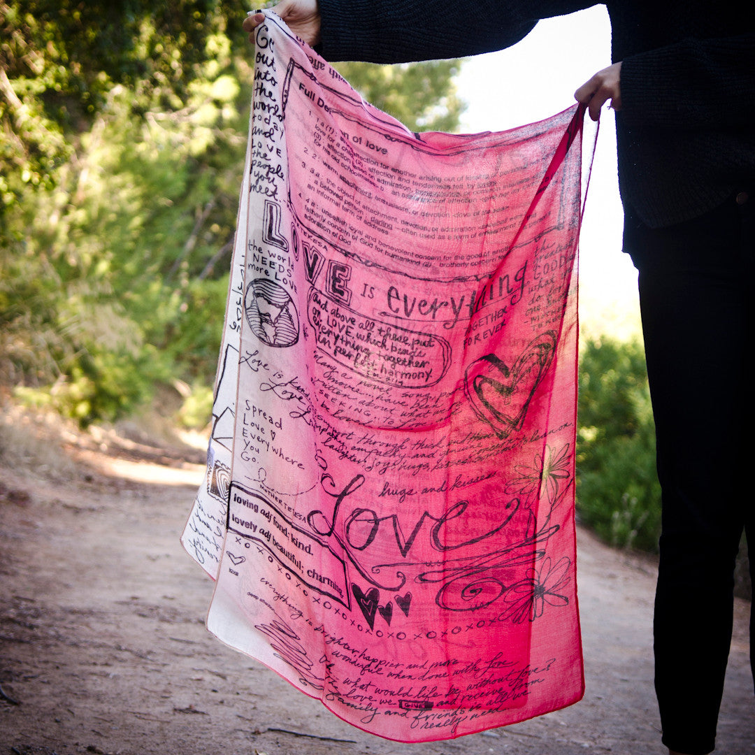 Red Ombre Love Scarf