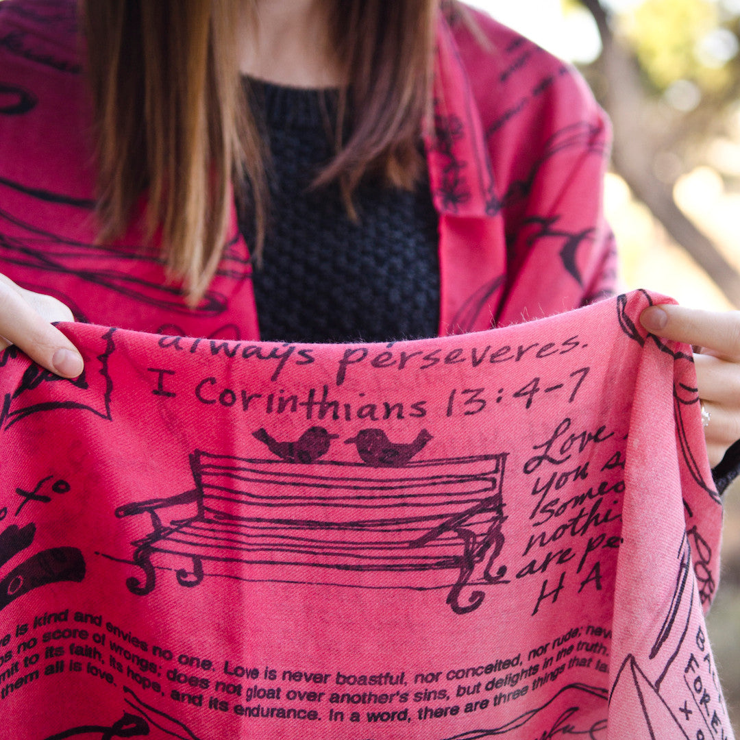 Red Ombre Love Scarf
