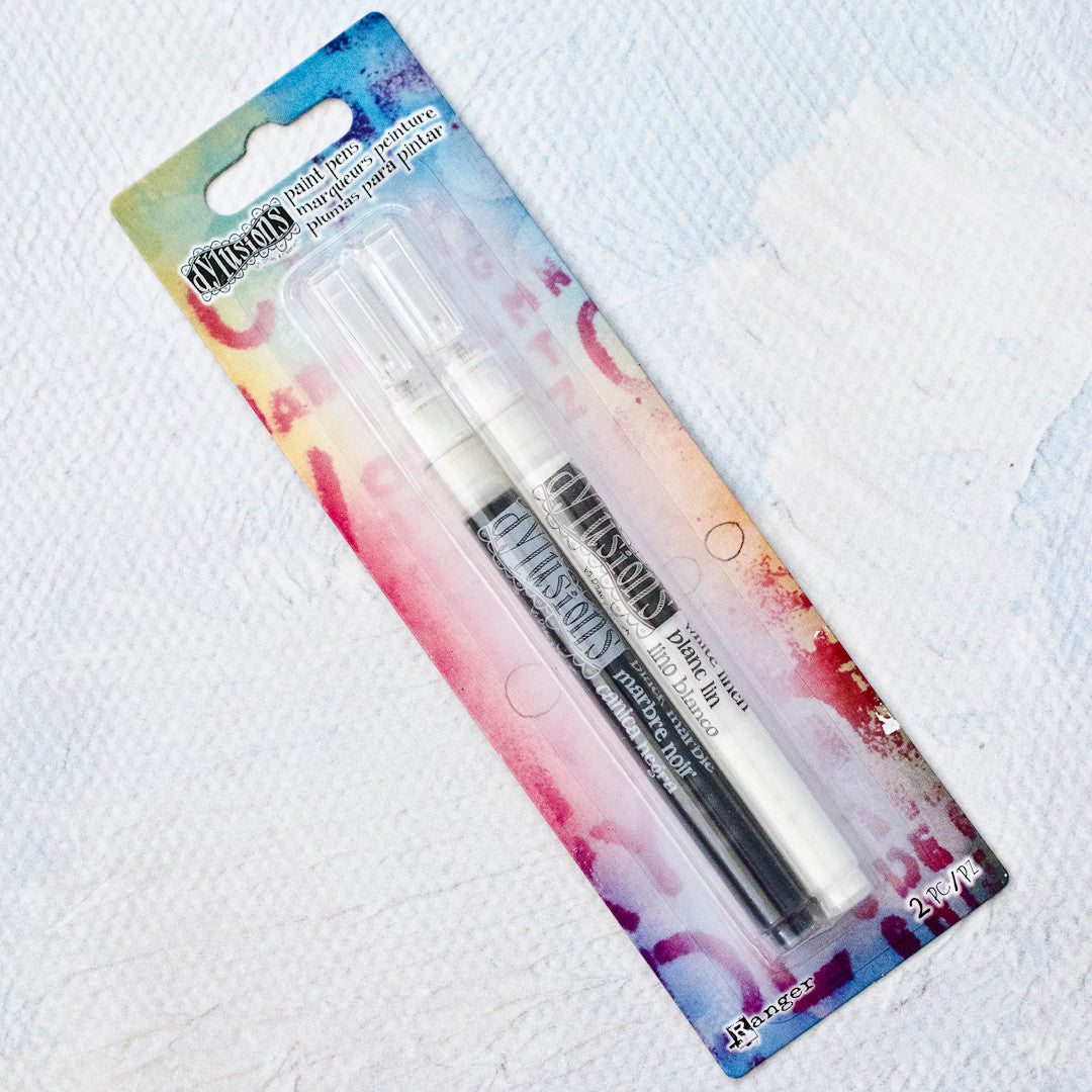 Dylusions Paint Pens Black and White, 2pc
