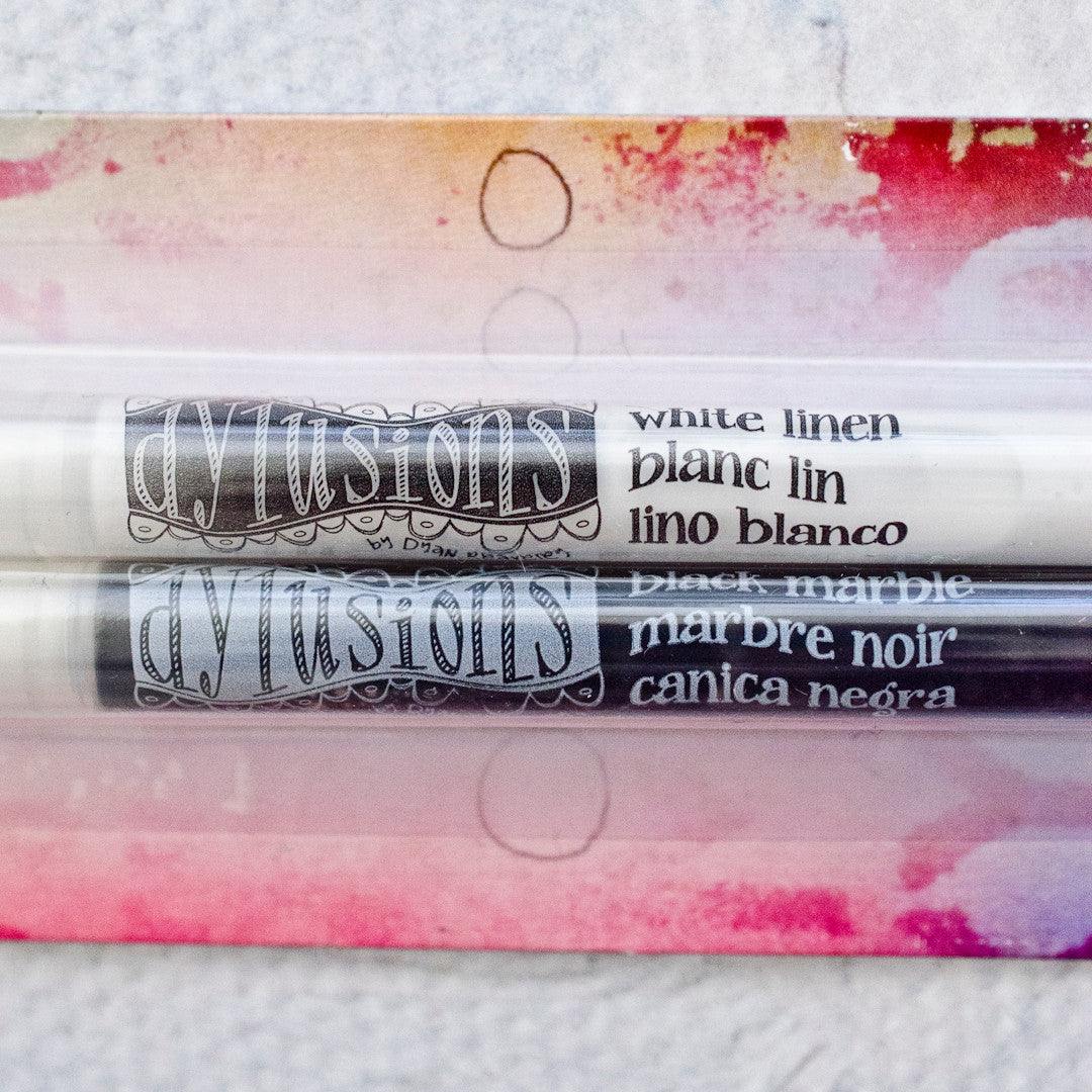 Dylusions Paint Pens Black and White, 2pc