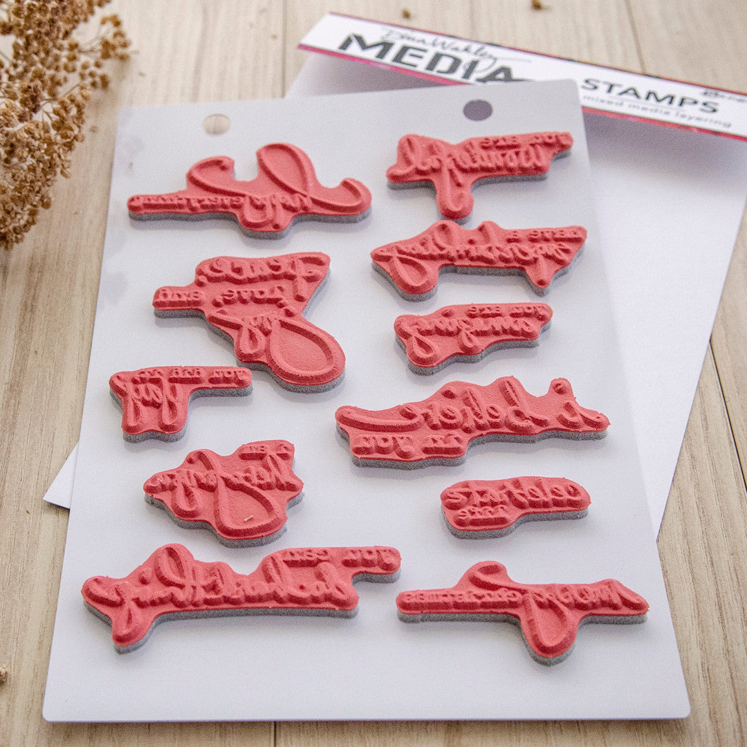 Ranger Ink Dina Wakley Media Cling Stamps Just What to Say