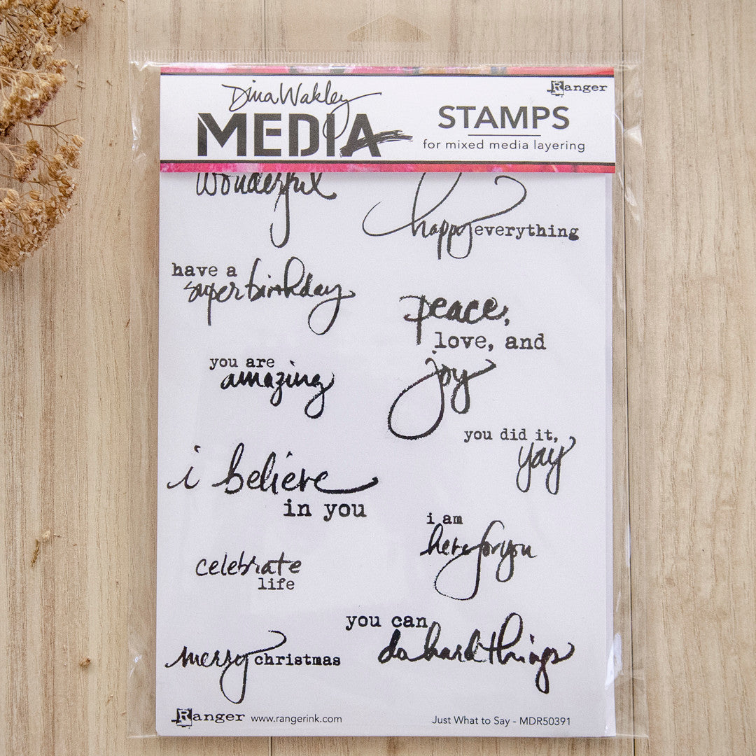 Ranger Ink Dina Wakley Media Cling Stamps Just What to Say