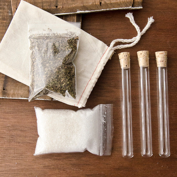 Peppermint Bath Salts Vials DIY Kit