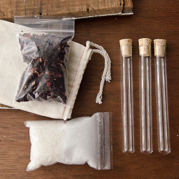 Hibiscus Bath Salts Vials DIY Kit