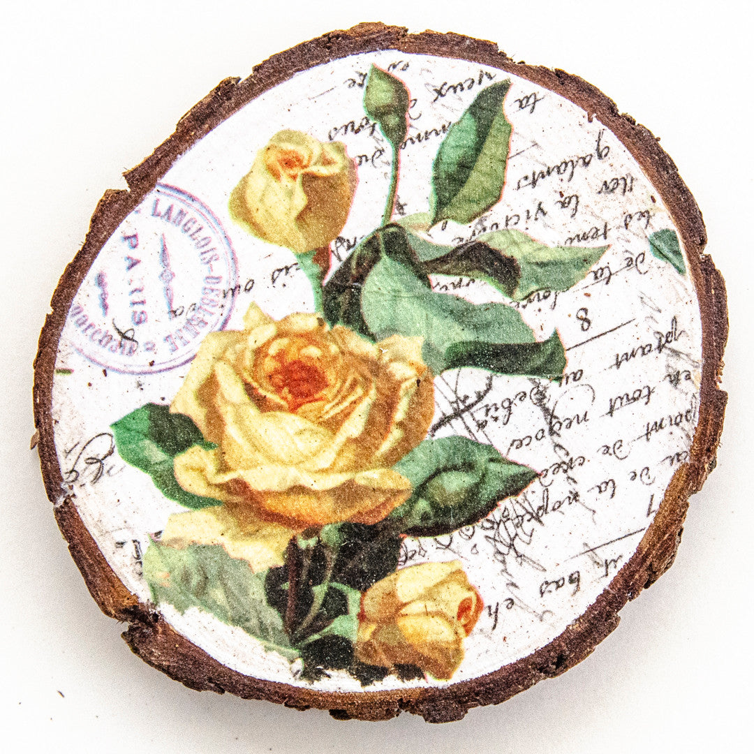 DIY Collage Paper Coasters Made From Wood Scraps