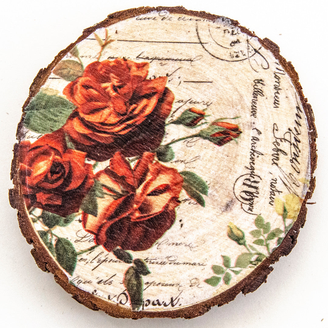 DIY Collage Paper Coasters Made From Wood Scraps