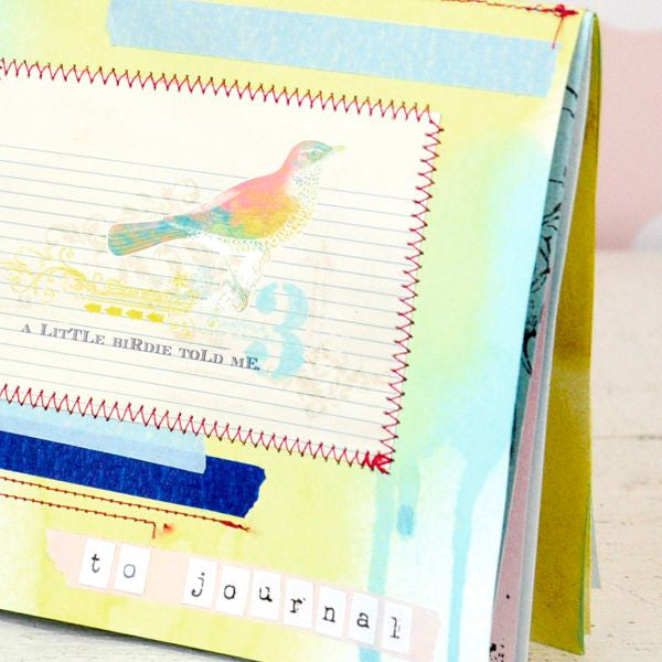 Spritzed and Stitched Journal Book Project
