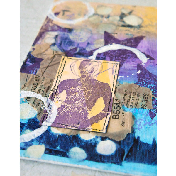 Art Canvases with Cling Mount Stamps Project by Dina Wakley