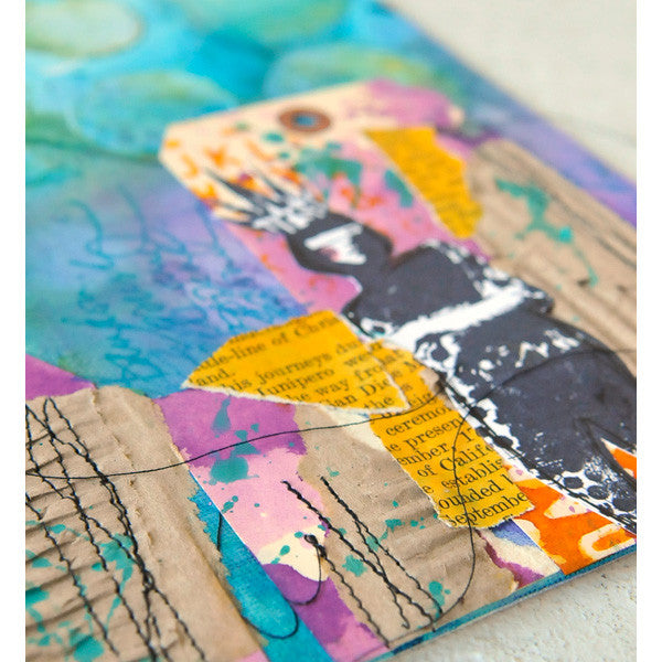 Art Canvases with Cling Mount Stamps Project by Dina Wakley