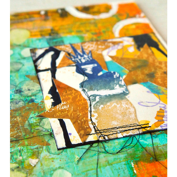 Art Canvases with Cling Mount Stamps Project by Dina Wakley
