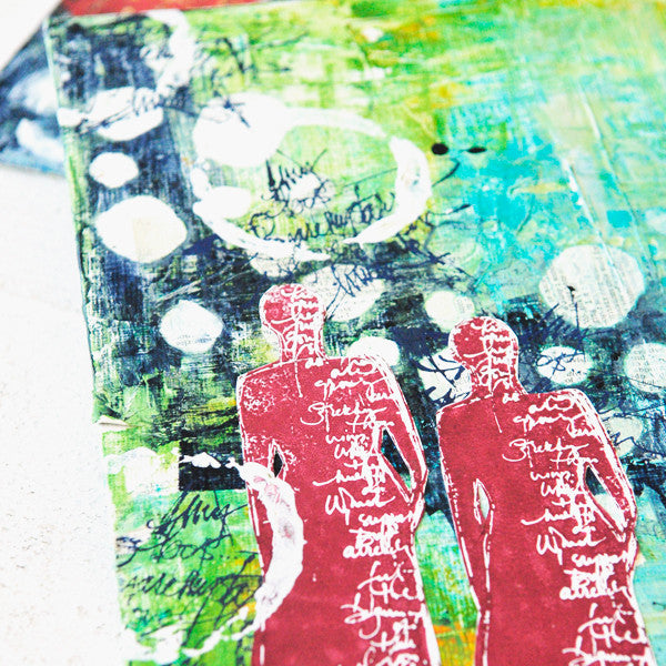 Colorful Canvases with Cling Mount Stamps Project by Dina Wakley