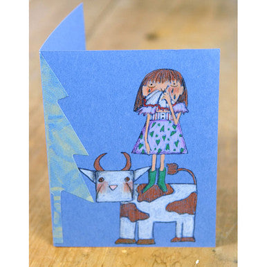Crying Girl and Cow Card Project by Marylinn Kelly