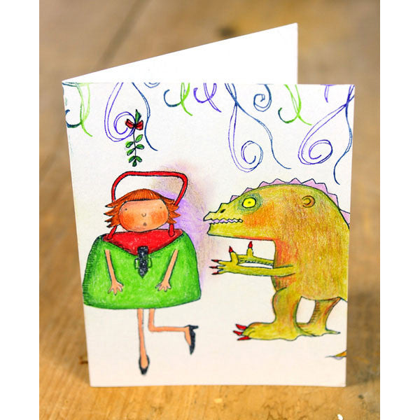 Mistletoe with Dragon and Purse Girl Card Project by Marylinn Kelly