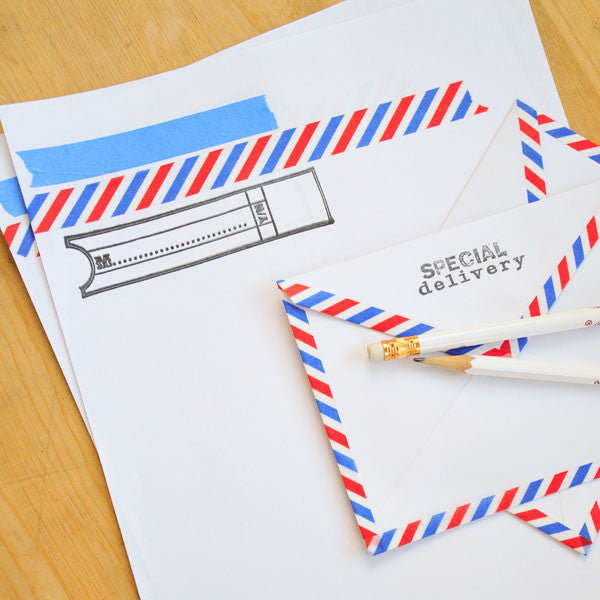 DIY Airmail Stationery with Washi Tape Project