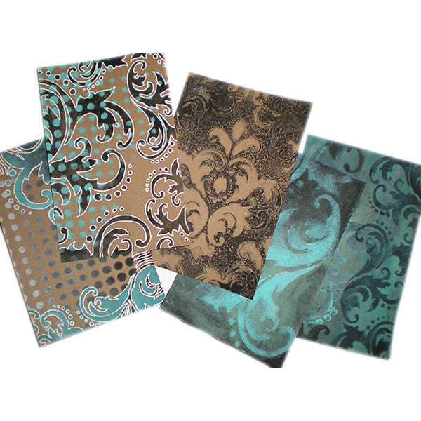 Stencil Kraft Postcards Project by Michelle Ward