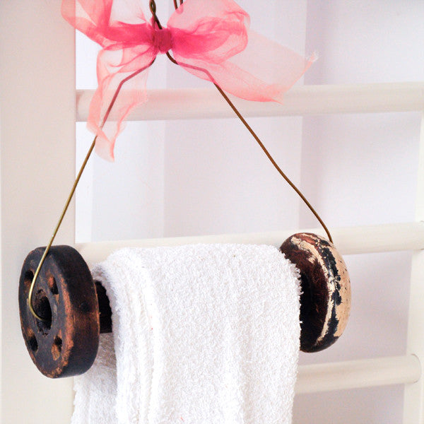 Vintage Spool Towel Holder