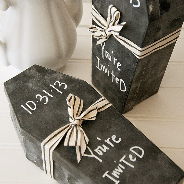 Halloween Chalkboard Coffin Invitation Project