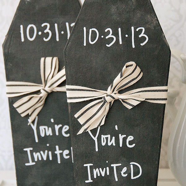 Halloween Chalkboard Coffin Invitation Project