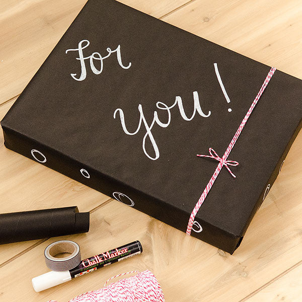 Custom Chalkboard and Kraft Paper Gift Wrap by Christen Olivarez