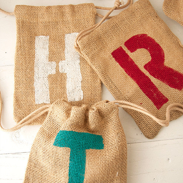 Monogrammed Burlap Bags Project