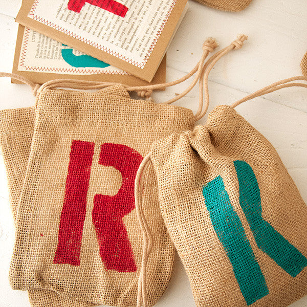 Monogrammed Burlap Bags Project