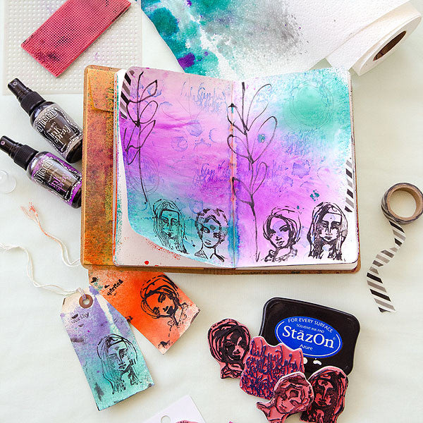 Making Marks with Dina Wakley Project by Christen Olivarez