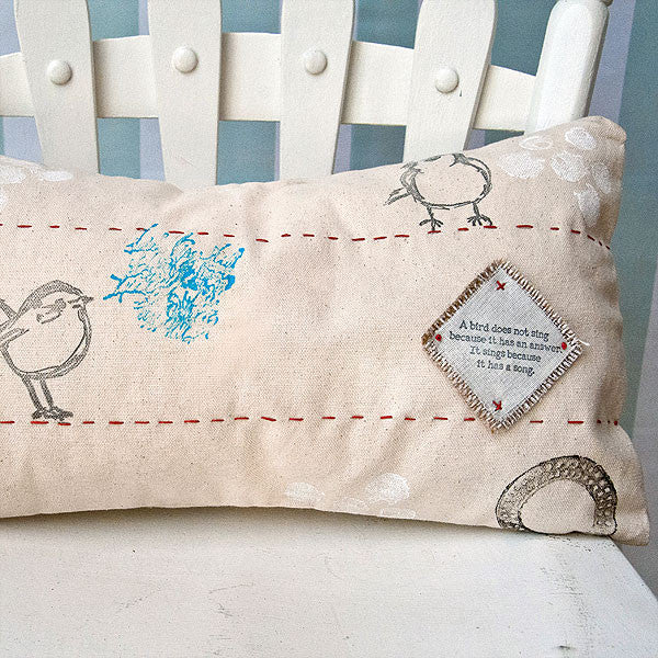 Bye Bye Birdie Mixed-Media Pillow Project