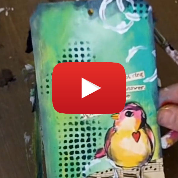 Dina Wakley Media Painted Tag!  Video by Ranger Ink