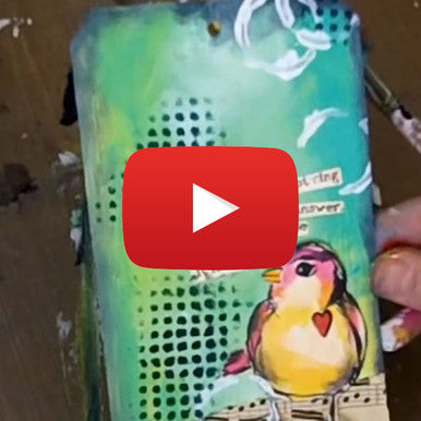 Dina Wakley Media Painted Tag!  Video by Ranger Ink