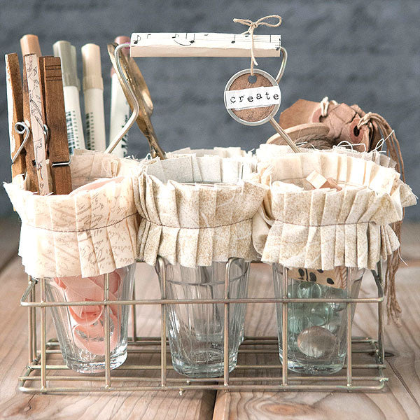 Shabby Chic Art Supplies Caddy