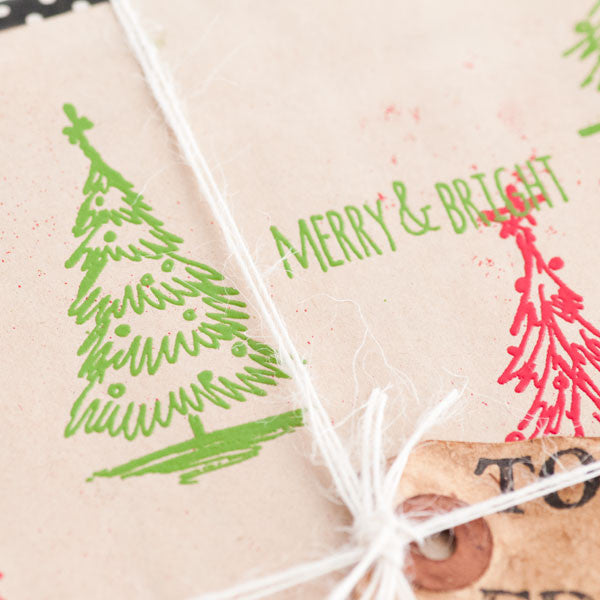 O Christmas Tree: Stamped and Embossed Wrapping Paper Project