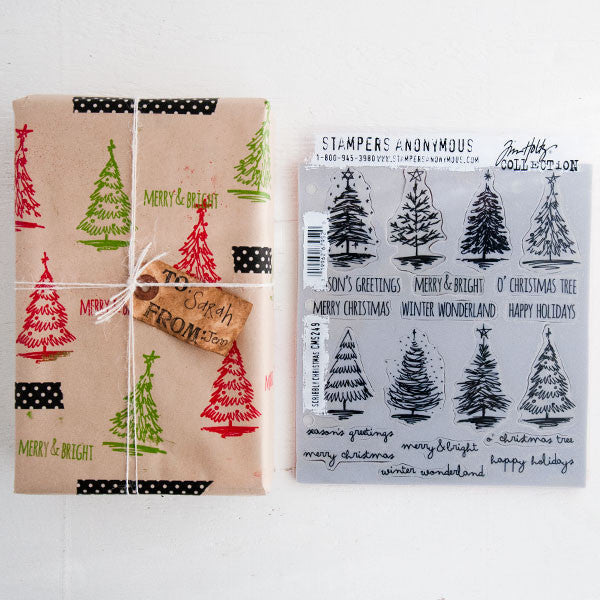 O Christmas Tree: Stamped and Embossed Wrapping Paper Project